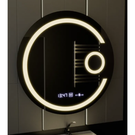 Oglinda LED Senzor Mythica Sistem Dezaburire Ceas si Lupa 70X70cm Colectia Marcello Funghi