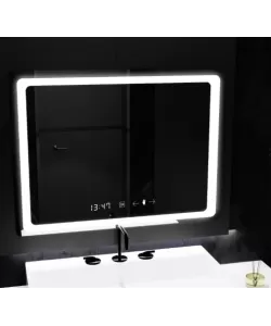 Oglinda LED Senzor MotionGlow Vectro cu functie Dezaburire Termometru Ceas 80x60 cm Lumina Rece/Calda/Neutra Dimabila, colectia Marcello Funghi Oglinda LED Senzor MotionGlow Vectro cu functie Dezaburire Termometru Ceas 80x60 cm Lumina Rece/Calda/Neutra Dimabila, colectia Marcello Funghi