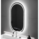 Oglinda LED Senzor MotionGlow Aurora cu functie Dezaburire Termometru Ceas Ovala 60x80 cm Lumina Rece/Calda/Neutra Dimabila, colectia Marcello Funghi