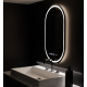 Oglinda LED Senzor MotionGlow Aurora cu functie Dezaburire Termometru Ceas Ovala 60x80 cm Lumina Rece/Calda/Neutra Dimabila, colectia Marcello Funghi
