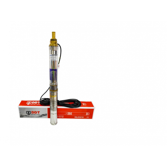 Pachet Pompa submersibila, DDT, 3QJD-1.1, 1.1 kW, Inox, 75 mm diametru, 10 turbine + Prescontrol LS6 + supapa de sens si niplu