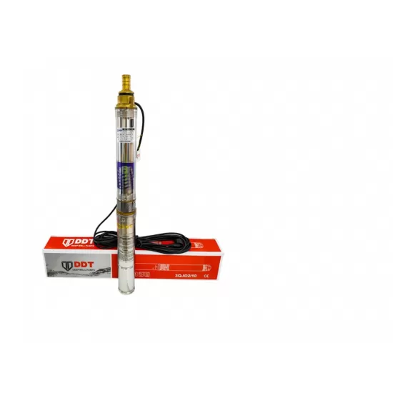 Pachet Pompa submersibila, DDT, 3QJD-1.1, 1.1 kW, Inox, 75 mm diametru, 10 turbine + Prescontrol LS6 + supapa de sens si niplu