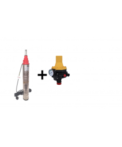 Pachet Pompa submersibila, Bobinaj 100% cupru, DDT-PROFI, QGD120-1.2 , 1.2 kW, Inox + Fonta, 3 m³/h, 120 m + Prescontrol LS6