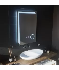 Oglinda LED Touch Monfrer Sistem Dezaburire, 50x70 cm Lupa Cosmetica
