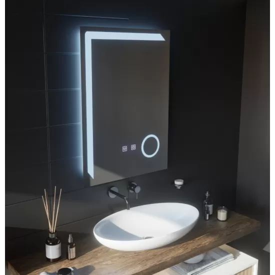 Oglinda LED Touch Monfrer Sistem Dezaburire, 50x70 cm Lupa Cosmetica