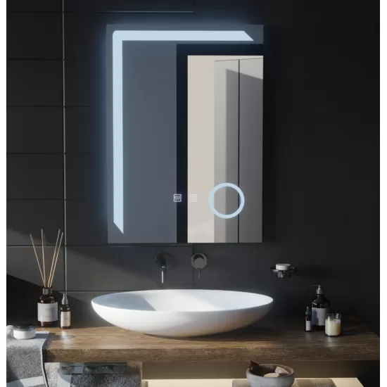Oglinda LED Touch Monfrer Sistem Dezaburire, 50x70 cm Lupa Cosmetica