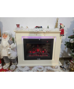 Semineu electric incastrat Ecotis EF140 – 1900W, efect de flacara realist, telecomanda si iluminare ambientala