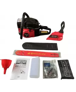 Pachet Drujba benzina 8.5 cp + 2 lanturi + 2 lame + ulei ungere lant 1L + ulei amestec 0.5L + 2 bujii + accesorii MOTOYAMA JAPAN
