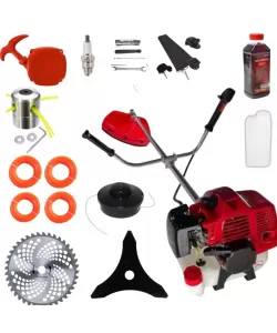 PACHET Motocoasa 7.5cp motor benzina 2T timpi, 9000rpm, 14 ACCESORII , Easy Start, PROFESIONAL POLAND