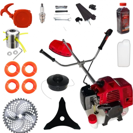 PACHET Motocoasa 7.5cp motor benzina 2T timpi, 9000rpm, 14 ACCESORII , Easy Start, PROFESIONAL POLAND