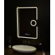 Oglinda LED Rectangulara, 50x70cm, Eclat MotionGlow Marcello, Sistem Dezaburire, Ceas & Termometru, Lupa Cosmetica, Dimabila