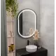 Oglinda LED Ovala 50x80cm VETRO Touch Sistem Dezaburire Dimabila, Rama Neagra