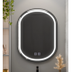 Oglinda LED Ovala 50x80cm VETRO Touch Sistem Dezaburire Dimabila, Rama Neagra