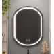 Oglinda LED Ovala 50x80cm VETRO Touch Sistem Dezaburire Dimabila, Rama Neagra