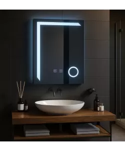 Oglinda LED Rectangulara, 60x80cm, Linea Touch, Sistem Dezaburire, Dimabila