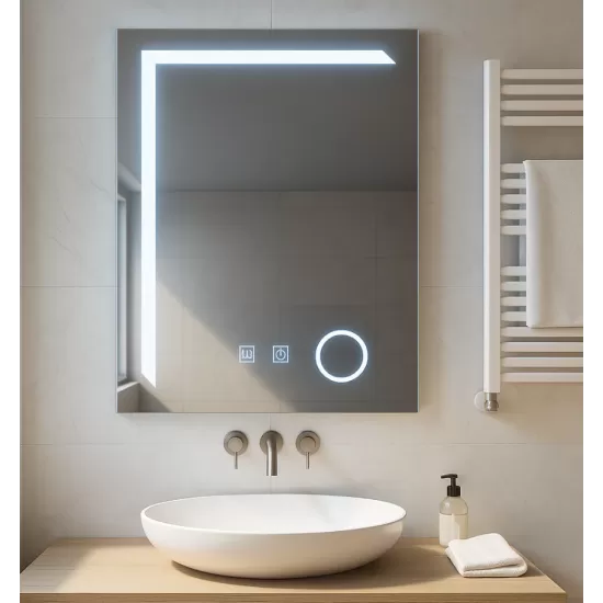 Oglinda LED Rectangulara, 60x80cm, Linea Touch, Sistem Dezaburire, Dimabila