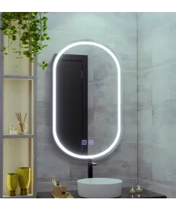 Oglinda LED Ovala 50x80, Velara Touch, Sistem Dezaburire, Dimabila
