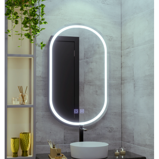 Oglinda LED Ovala 50x80, Velara Touch, Sistem Dezaburire, Dimabila
