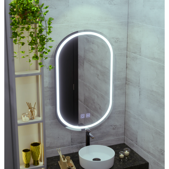 Oglinda LED Ovala 50x80, Velara Touch, Sistem Dezaburire, Dimabila