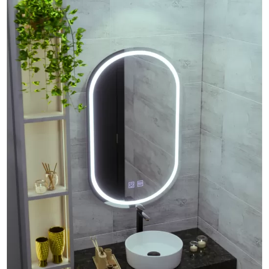Oglinda LED Ovala 50x80, Velara Touch, Sistem Dezaburire, Dimabila