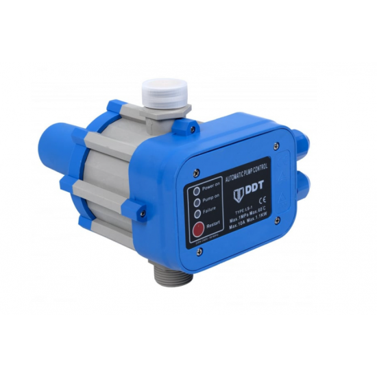 Pachet Pompa de suprafata JET100P, 1.5kW, apa curata, 60L/min, 50m, 1" cu buton pornire-oprire si bobinaj masiv cupru + Presostat electronic automat DDT LS1, 1.1kW, 10 bar