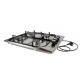 Pachet Cuptor incorporabil,1857, capacitate 51L, Electric, Negru, Plita incorporabila inox 0027, 60x50x15cm Gaz butelie sau gaz natural, duze de schimb incluse, aprindere electrica, Hota incorporabila decorativa inox, 63 cm,1925