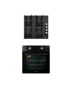 Pachet Cuptor incorporabil 1857, capacitate 51L, Electric, Negru, Plita incorporabila sticla, 65x60x15 cm, Gaz butelie sau gaz natural, duze de schimb incluse, aprindere electrica 0058 Pachet Cuptor incorporabil 1857, capacitate 51L, Electric, Negru, Plita incorporabila sticla, 65x60x15 cm, Gaz butelie sau gaz natural, duze de schimb incluse, aprindere electrica 0058