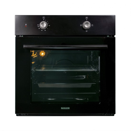 Pachet Cuptor incorporabil 1857, capacitate 51L, Electric, Negru, Plita incorporabila sticla, 65x60x15 cm, Gaz butelie sau gaz natural, duze de schimb incluse, aprindere electrica 0058, Hota incorporabila decorativa inox, 63 cm 1925