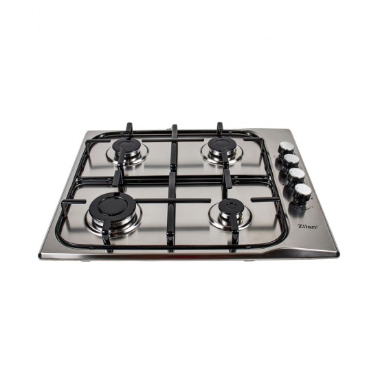 Pachet Plita incorporabila inox (0027) , 50 X 60 cm , Gaz butelie sau gaz natural (duze de schimb incluse) , aprindere electrica si Hota incorporabila telescopica 2 motoare 2 x 95w (3680) / SET 30016