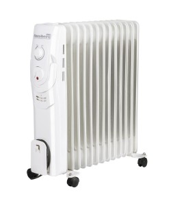 Calorifer electric Hausberg HB-8930AB, 2500 W, 13 elementi, 3 nivele de putere, termostat reglabil, Alb