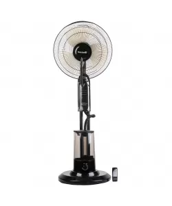 Ventilator cu pulverizare apa si umidificare Hausberg HB5600NG, 90W, 300 ml/h, 3 viteze, timer, telecomanda, Negru Ventilator cu pulverizare apa si umidificare Hausberg HB5600NG, 90W, 300 ml/h, 3 viteze, timer, telecomanda, Negru