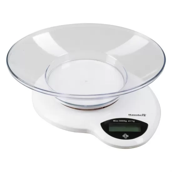 Cantar de bucatarie Hausberg HB-6015AB, 5kg, cu Bol din Plasic, Alb Cantar de bucatarie Hausberg HB-6015AB, 5kg, cu Bol din Plasic, Alb