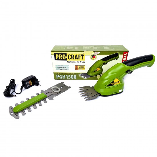 Foarfeca de gradina cu acumulator PROCRAFT PGH1500 3.6V 1.5Ah 950 rpm Foarfeca de gradina cu acumulator PROCRAFT PGH1500 3.6V 1.5Ah 950 rpm