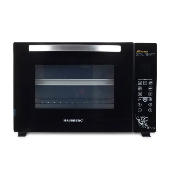 Cuptor electric Hausberg HB-9265, 2000W, Control temperature 230 grade, Capacitate 65L, Ventilator Turbo, Termostat, Negru