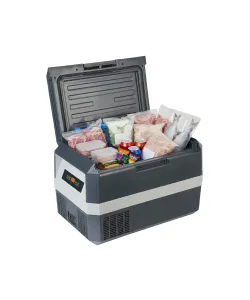 Frigider Hausberg HB-G060 Profesional Camping 28L Congelator Portabil cu Deschidere Duală și Protecție Baterie