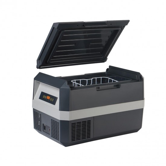 Frigider Hausberg HB-G060 Profesional Camping 28L Congelator Portabil cu Deschidere Duală și Protecție Baterie