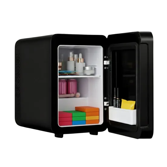 Mini Frigider Cosmetice 4L Hausberg HB291NG, Oglindă cu LED Touch, Funcție Răcire și Încălzire, 12V/220V