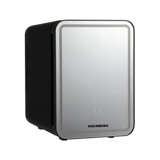 Mini Frigider Cosmetice 4L Hausberg HB291NG, Oglindă cu LED Touch, Funcție Răcire și Încălzire, 12V/220V