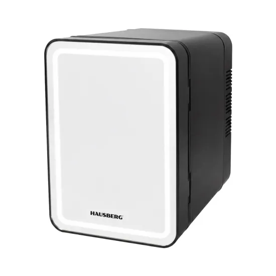 Mini Frigider Cosmetice 4L Hausberg HB291NG, Oglindă cu LED Touch, Funcție Răcire și Încălzire, 12V/220V