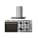 Pachet Cuptor Incorporabil Hausberg HB-8051IN, Electric, 76 l, 4 Functii, Clasa A + Plita Incorporabila Hausberg HB-555, 4 arzatoare, Gaz, Inox + Hota incorporabila decorativa Hausberg HB-1260, 400 m3/h, 1 motor, 60 cm, Inox