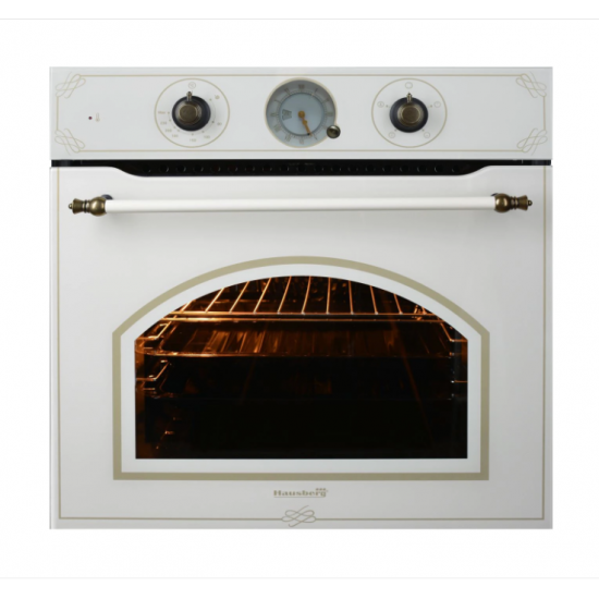 Pachet HAUSBERG Rustic, Cuptor incorporabil, Plita Incorporabila, Hota decorativa, Bej