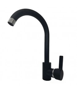 Baterie de bucatarie HAUSBERG HB-F5000, monocomanda, finisaj mat, Negru