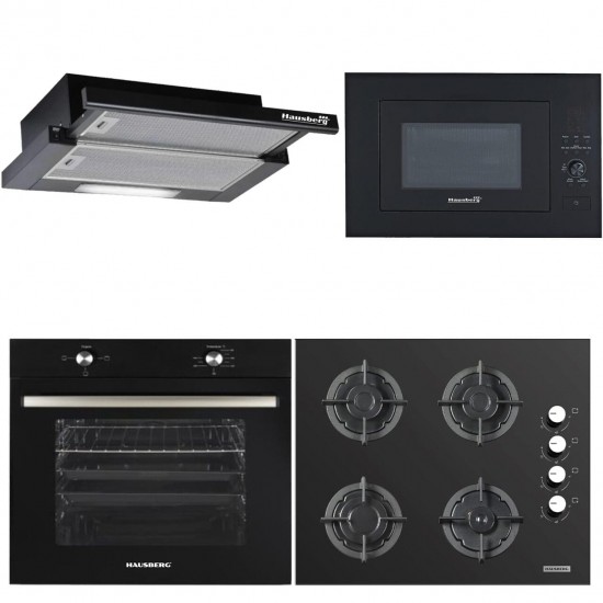 Pachet incorporabil HAUSBERG HB-8051NG, Electric, 2000 W, 76 l, 4 Functii, Clasa A, Plita HB-567NG, Gaz, 4 arzatoare, siguranta, fonta, Sticla, Hota telescopica HB-1285NG, 420 m3/h, 2 motoare, 60 cm, microunde HB-8070NG Pachet incorporabil HAUSBERG HB-8051NG, Electric, 2000 W, 76 l, 4 Functii, Clasa A, Plita HB-567NG, Gaz, 4 arzatoare, siguranta, fonta, Sticla, Hota telescopica HB-1285NG, 420 m3/h, 2 motoare, 60 cm, microunde HB-8070NG