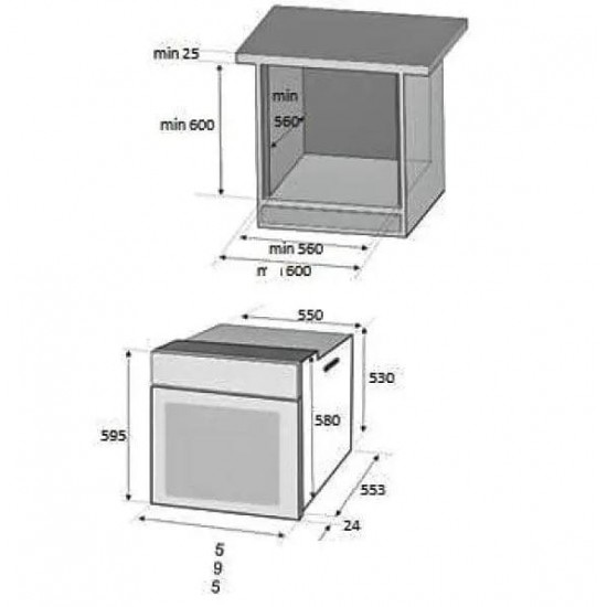 Pachet incorporabil HAUSBERG HB-8051NG, Electric, 2000 W, 76 l, 4 Functii, Clasa A, Plita HB-567NG, Gaz, 4 arzatoare, siguranta, fonta, Sticla, Hota telescopica HB-1285NG, 420 m3/h, 2 motoare, 60 cm, microunde HB-8070NG