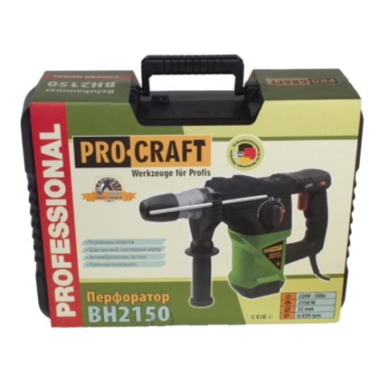 Ciocan Rotopercutor Procraft BH2150, 4.5J, 2150 W, 850 rpm, Variator turatie, 4200 bpm, Model 2020