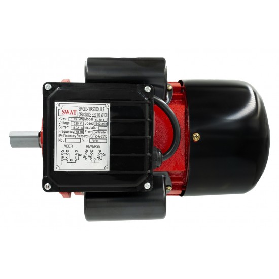 Motor electric monofazat Swat,0.75Kw,1500Rpm,buton pornire, fulie dubla,bobinaj cupru