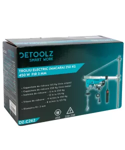 Troliu electric Detoolz (macara) 250kg 450W fir 3mm
