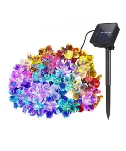 Instalatie solara 50 led, pentru exterior, model floricele, Ip 44