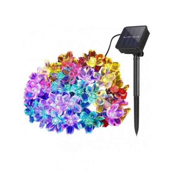 Instalatie solara 50 led, pentru exterior, model floricele, Ip 44