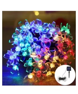 Instalatie solara 50 led, pentru exterior, model floricele, Ip 44